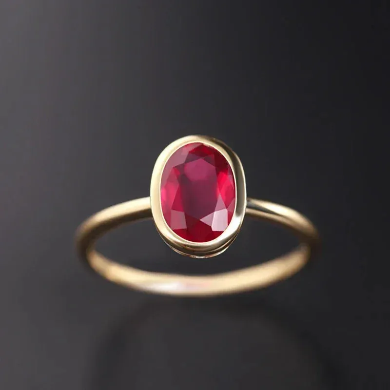 VAIGE Vintage Elegance Ruby Gemstone Ring