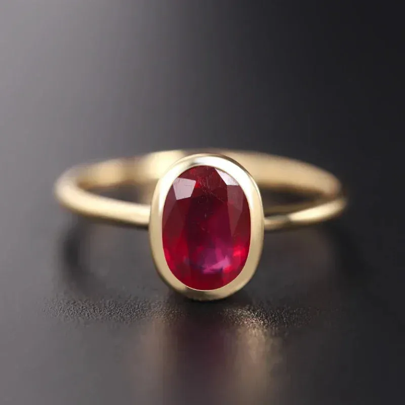 VAIGE Vintage Elegance Ruby Gemstone Ring