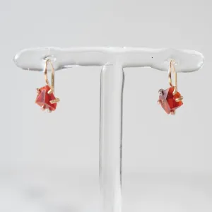 Variance Objects Mexican Fire Opal 14K Gold Hook Earrings