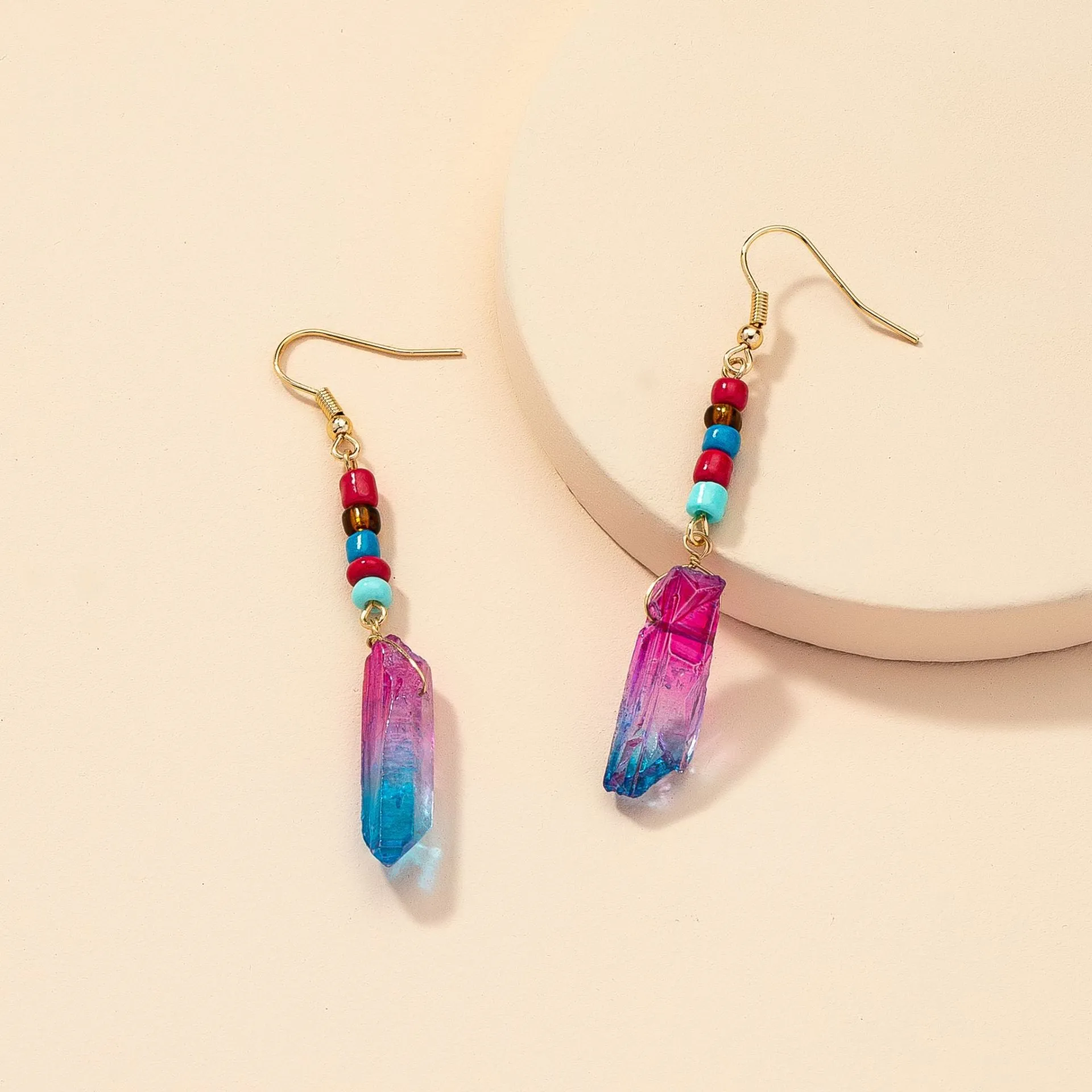 Vibrant Crystal Drop Earrings - Vienna Verve Collection