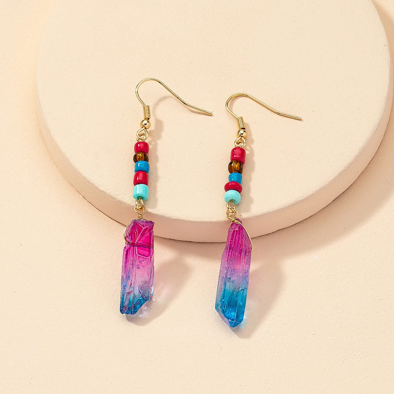 Vibrant Crystal Drop Earrings - Vienna Verve Collection