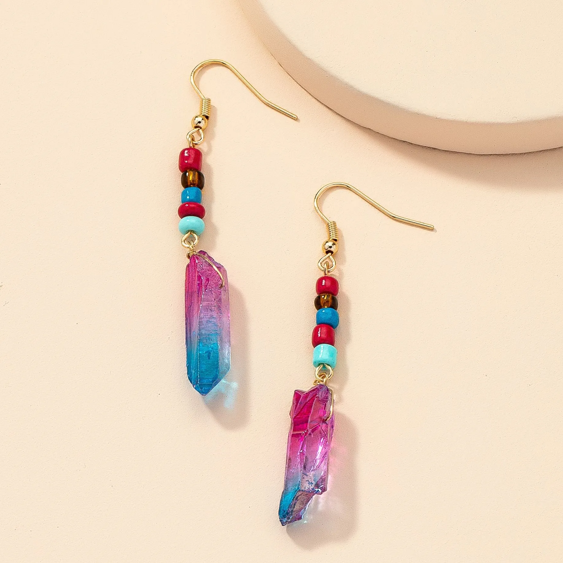 Vibrant Crystal Drop Earrings - Vienna Verve Collection