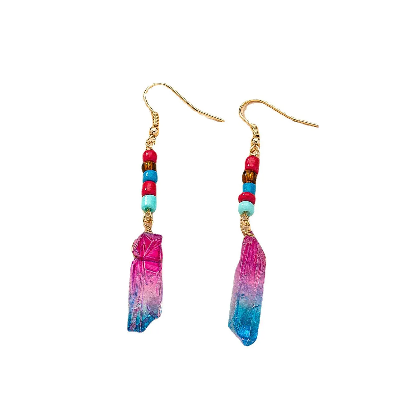 Vibrant Crystal Drop Earrings - Vienna Verve Collection