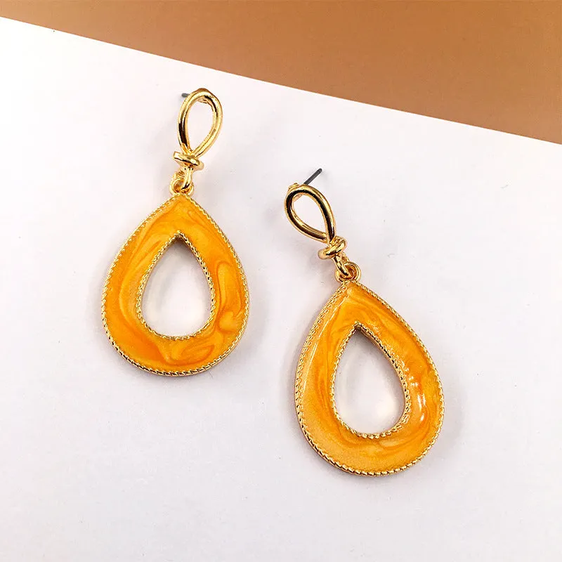 Vibrant Urban Chic Metal Drop Earrings - Vienna Verve Collection