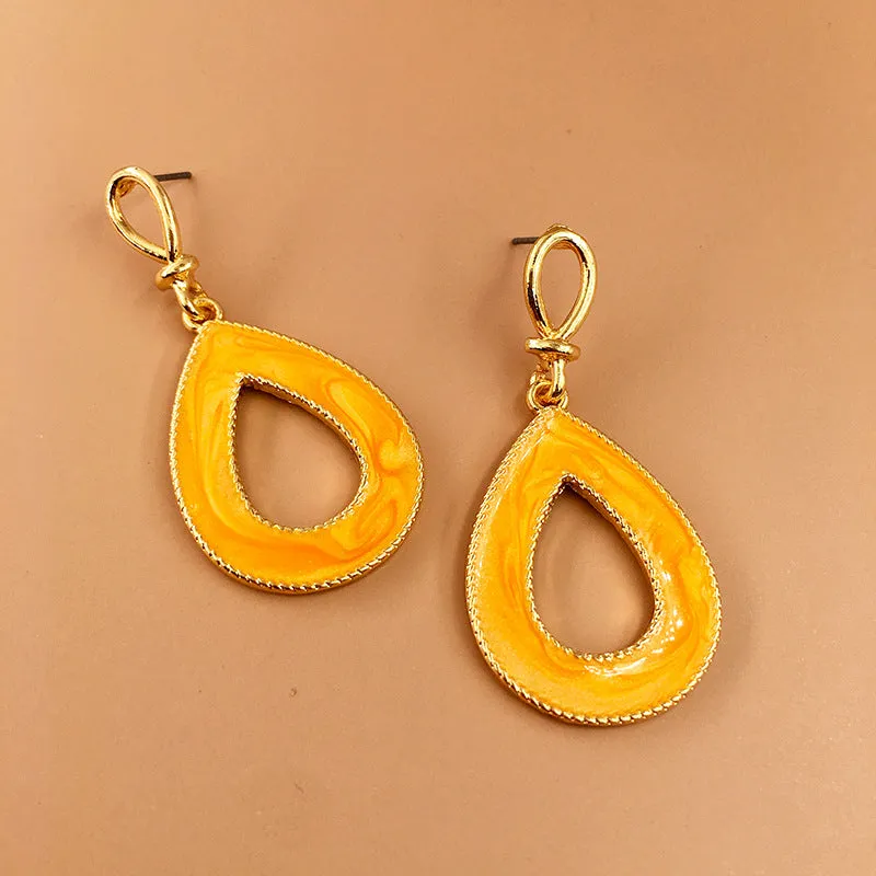 Vibrant Urban Chic Metal Drop Earrings - Vienna Verve Collection