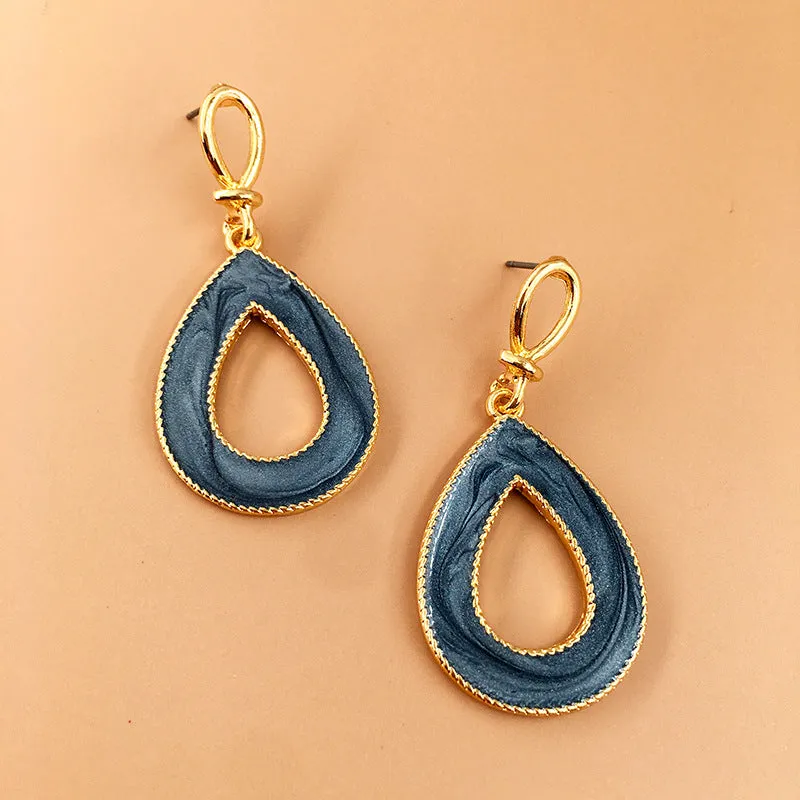 Vibrant Urban Chic Metal Drop Earrings - Vienna Verve Collection