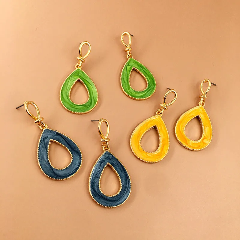 Vibrant Urban Chic Metal Drop Earrings - Vienna Verve Collection