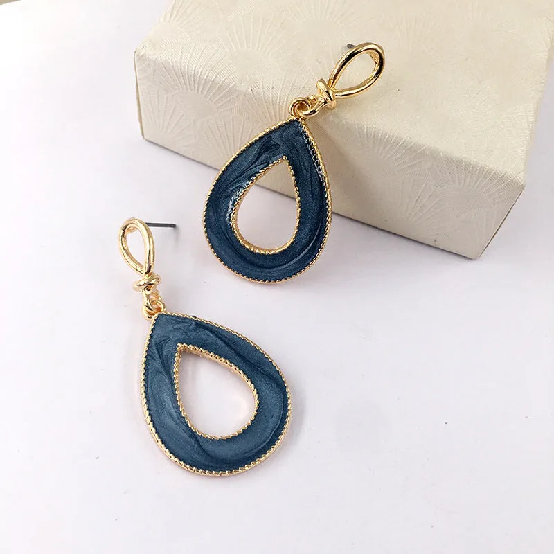 Vibrant Urban Chic Metal Drop Earrings - Vienna Verve Collection