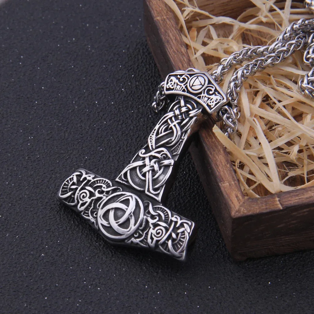 Viking Scandinavian Odin Mjolnir Necklace