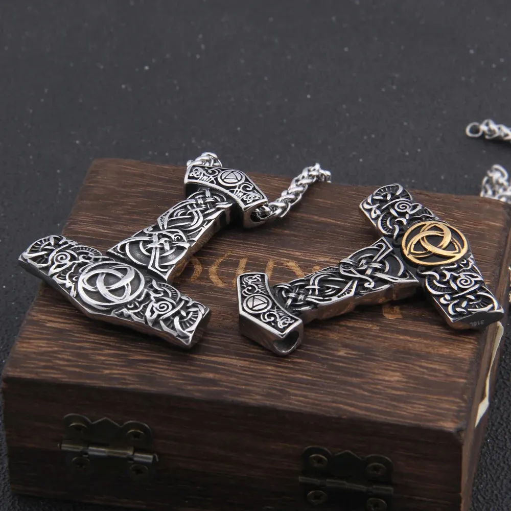 Viking Scandinavian Odin Mjolnir Necklace