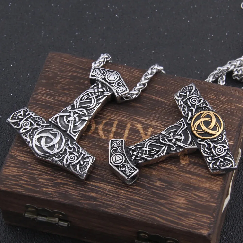 Viking Scandinavian Odin Mjolnir Necklace