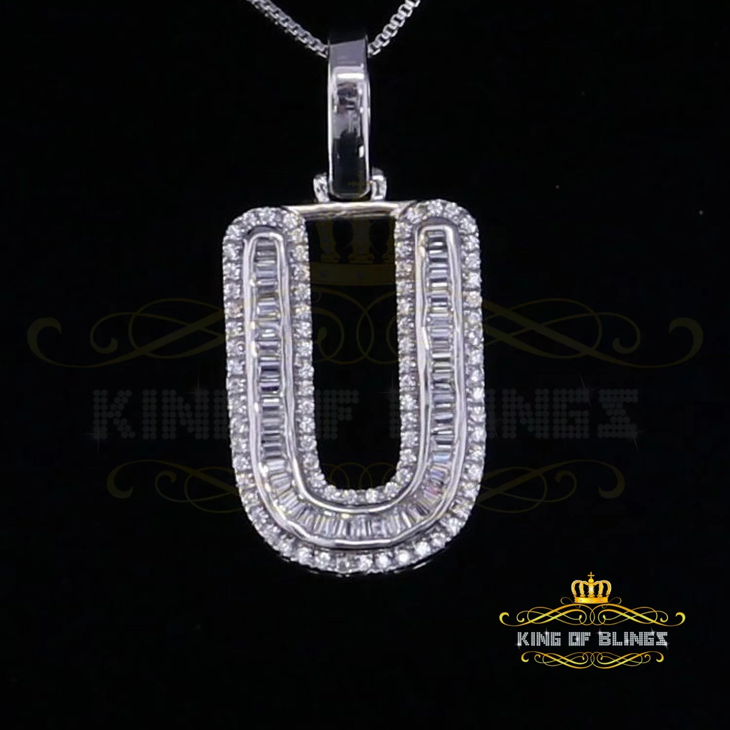 White Beautiful Custom intial Pendant Gift all Occasion Silver Cubic Zirconia