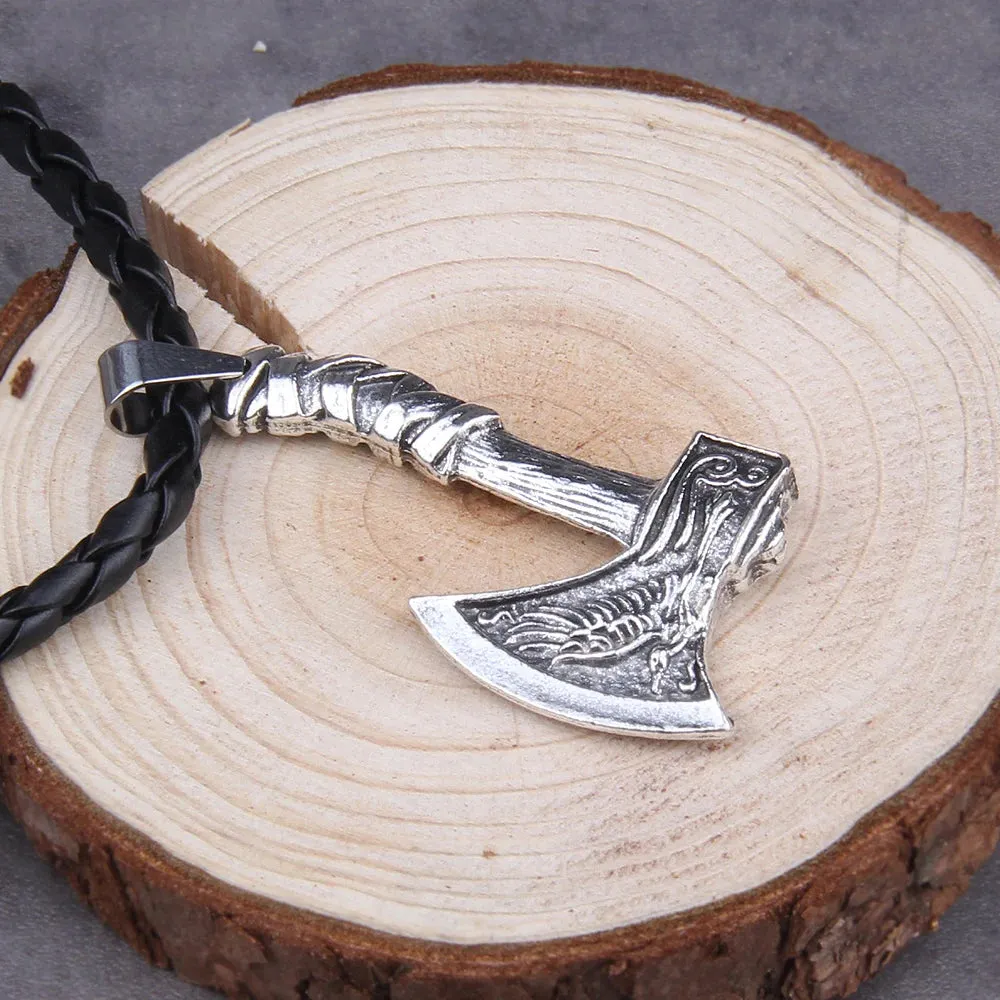 Wolf And Raven Slavic Amulets Talismans Axe Viking Necklace