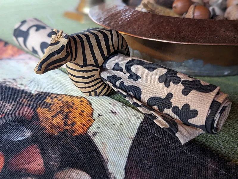 Wooden Zebra Napkin Rings (Sold Individually)