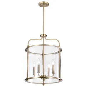 Yorktown 16 in. 4 lights Pendant Light Brass Finish