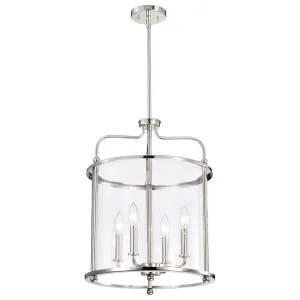 Yorktown 16 in. 4 lights Pendant Light Polished Nickel Finish